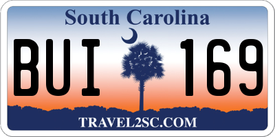 SC license plate BUI169