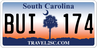 SC license plate BUI174