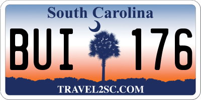 SC license plate BUI176