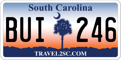 SC license plate BUI246
