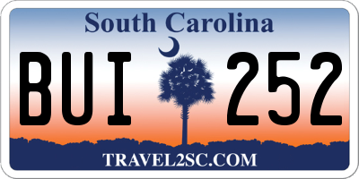 SC license plate BUI252