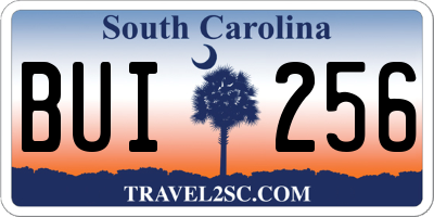 SC license plate BUI256