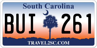 SC license plate BUI261