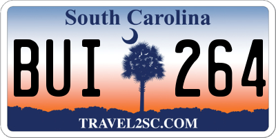 SC license plate BUI264