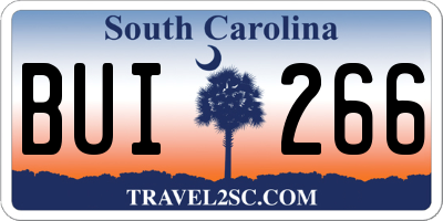 SC license plate BUI266