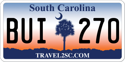 SC license plate BUI270
