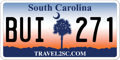 SC license plate BUI271