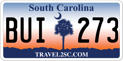 SC license plate BUI273