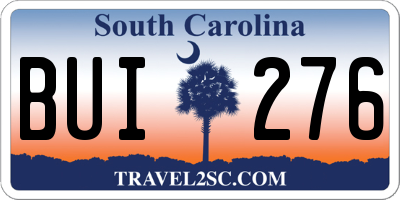 SC license plate BUI276