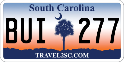 SC license plate BUI277