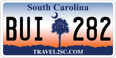 SC license plate BUI282