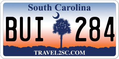 SC license plate BUI284