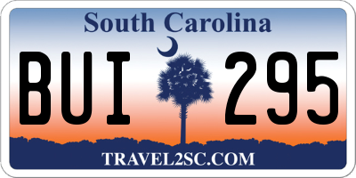 SC license plate BUI295