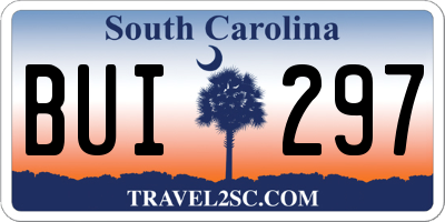 SC license plate BUI297