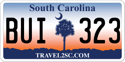 SC license plate BUI323