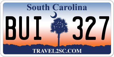 SC license plate BUI327
