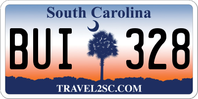 SC license plate BUI328
