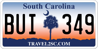 SC license plate BUI349