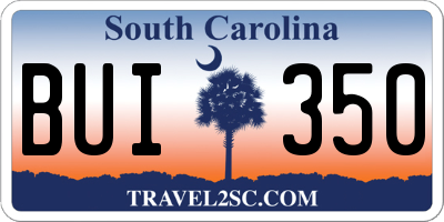 SC license plate BUI350