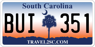 SC license plate BUI351