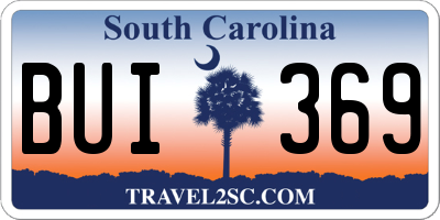 SC license plate BUI369
