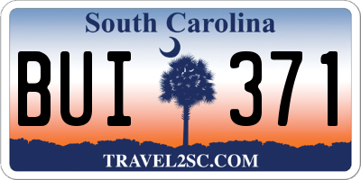 SC license plate BUI371
