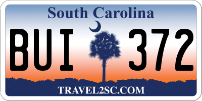 SC license plate BUI372