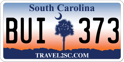 SC license plate BUI373