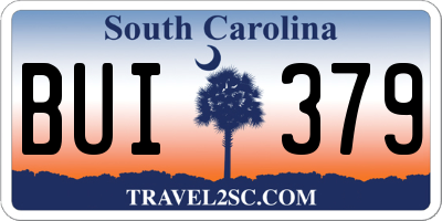 SC license plate BUI379