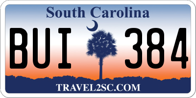 SC license plate BUI384