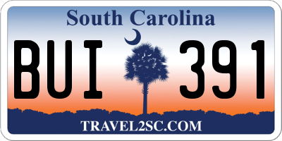SC license plate BUI391