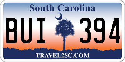 SC license plate BUI394
