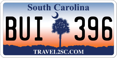SC license plate BUI396