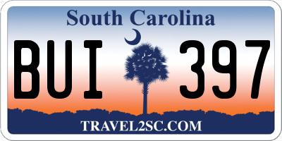 SC license plate BUI397