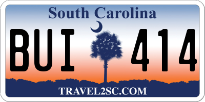 SC license plate BUI414