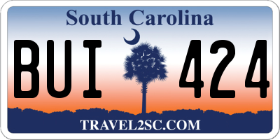 SC license plate BUI424