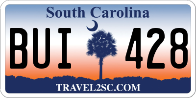 SC license plate BUI428