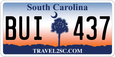 SC license plate BUI437