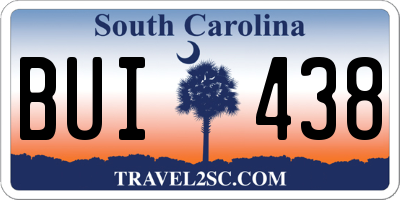 SC license plate BUI438