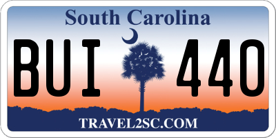 SC license plate BUI440