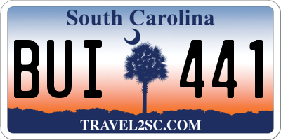 SC license plate BUI441