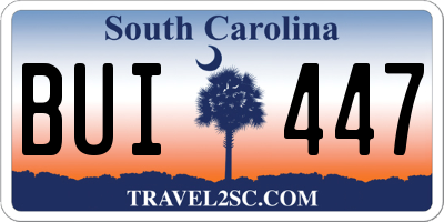 SC license plate BUI447