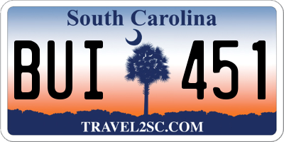 SC license plate BUI451