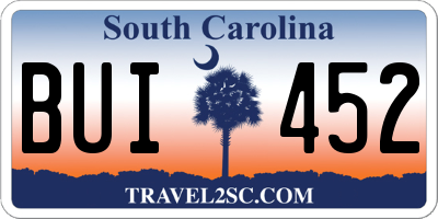 SC license plate BUI452