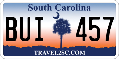 SC license plate BUI457