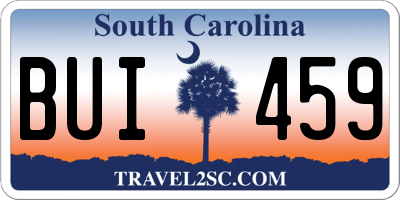 SC license plate BUI459