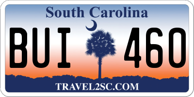 SC license plate BUI460