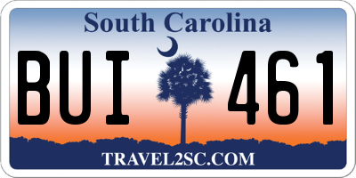 SC license plate BUI461