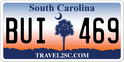 SC license plate BUI469