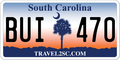 SC license plate BUI470